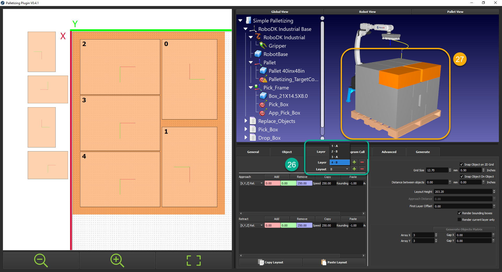 Palletizing - RoboDK Documentation