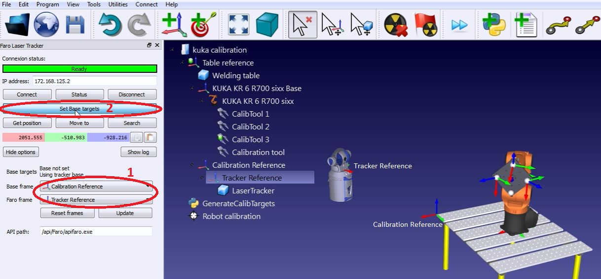 Midiendo los objetivos de referencia Documentación RoboDK